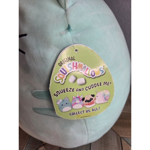 KellyToy Squishmallow Tres'zure the Mint‎ Green Tabby Cat Plush 16" Large NEW - Picture 3 of 6